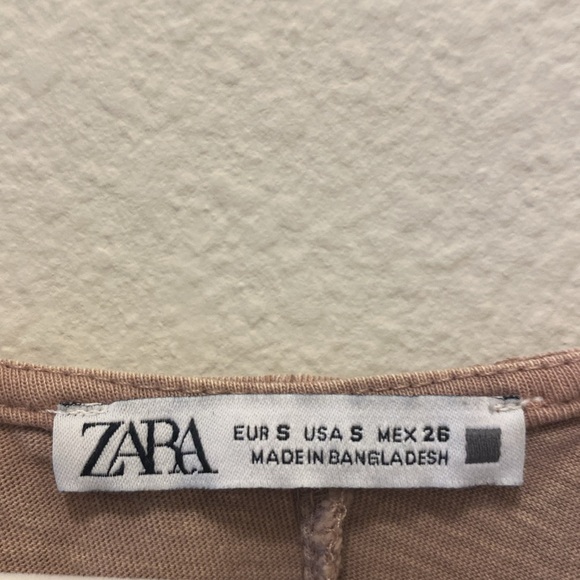 Zara light tan cotton jersey sleeveless maxi dress with big pockets - Picture 3 of 7